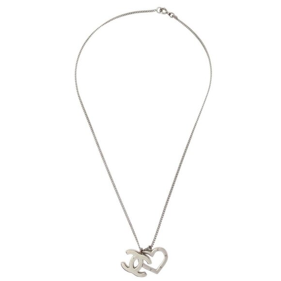 Chanel CC Heart Chain Necklace Silver 04P 195333 - Picture 2 of 4